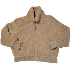 Pistola Layla Bomber Sherpa Teddy Zip-Up Jacket Tan‎ Camel Women's Size Medium